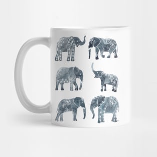 Floral Elephants - Gray Mug